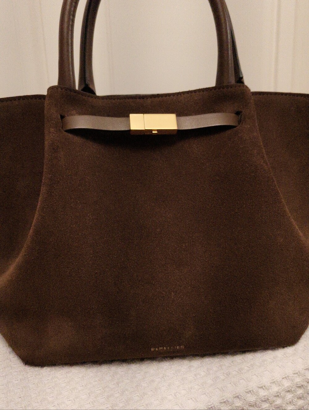 *BEST PRICE ONLINE*  Demellier Midi Mocha Suede Purse NWOT with Bonus organizer! - Picture 12 of 12